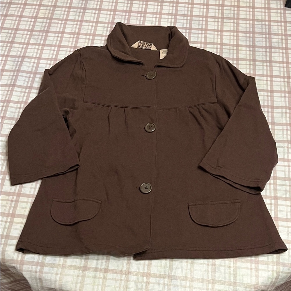 Brown Kids Sweater Jacket